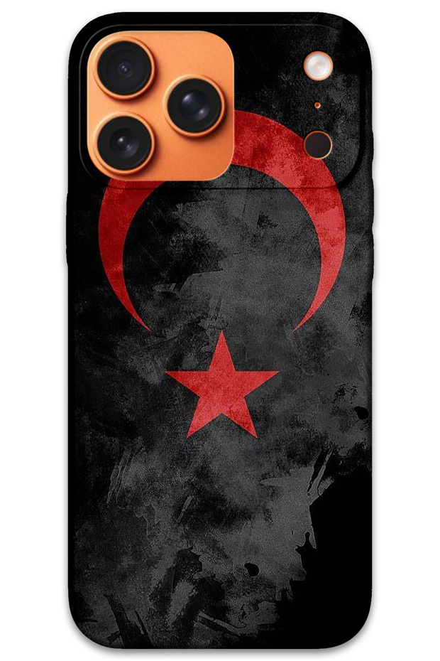 غطاء خلفي لهاتف iPhone 17 Pro Max بنمط HD مطبوع - علم أسود