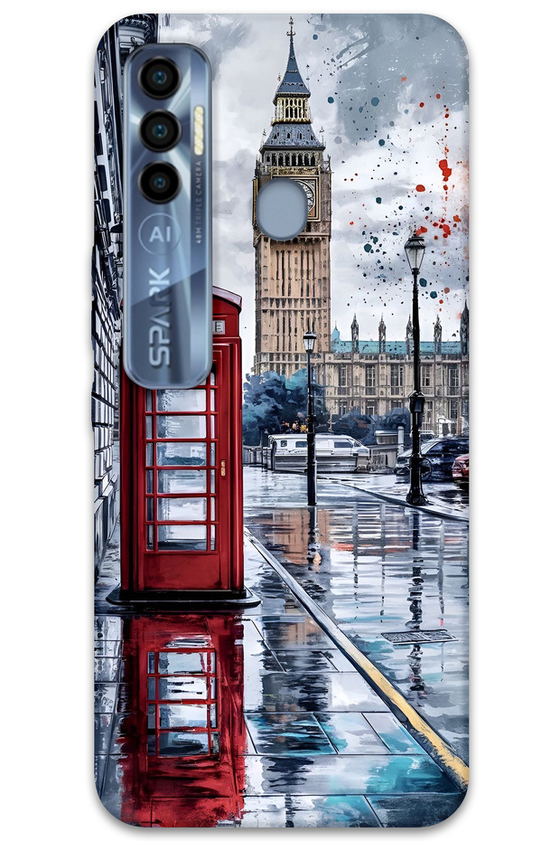 Tecno Spark 7 Pro Case Hd Pattern Printed Back Cover - London