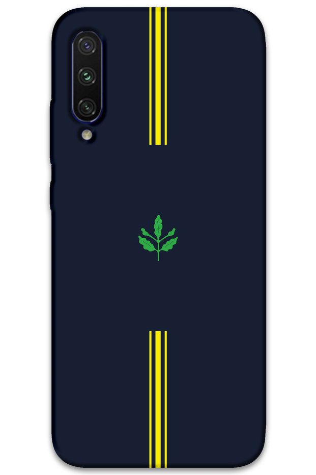 Xiaomi Mi A3 Case Hd Pattern Printed Back Cover - Yellow Navy Blue
