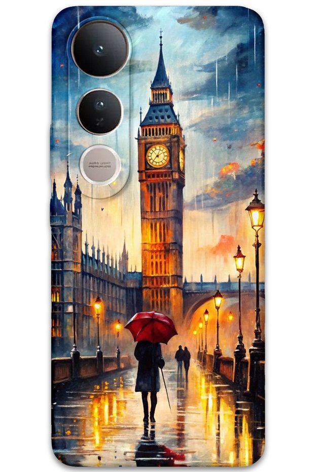 Vivo V50 Lite 4g Case Hd Pattern Printed Back Cover - Clock Tower