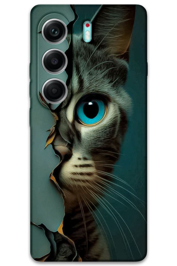 Tecno Camon 40 4g Case Hd Pattern Printed Back Cover - Blue Cat