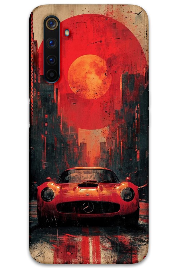 Realme 6 Pro Case Hd Pattern Printed Back Cover - Red Mercedes