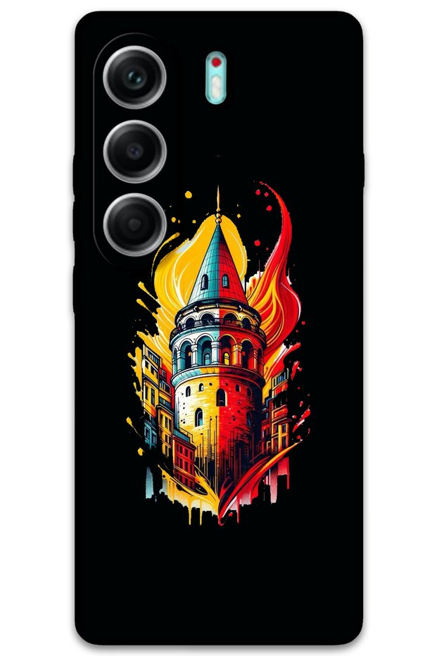 Tecno Camon 40 Pro Case Hd Pattern Printed Back Cover - Yellow Red Galata