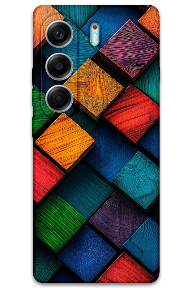 غطاء خلفي لهاتف تكنو كامون 40 برو بنمط عالي الدقة مطبوع - نمط مربع - 1