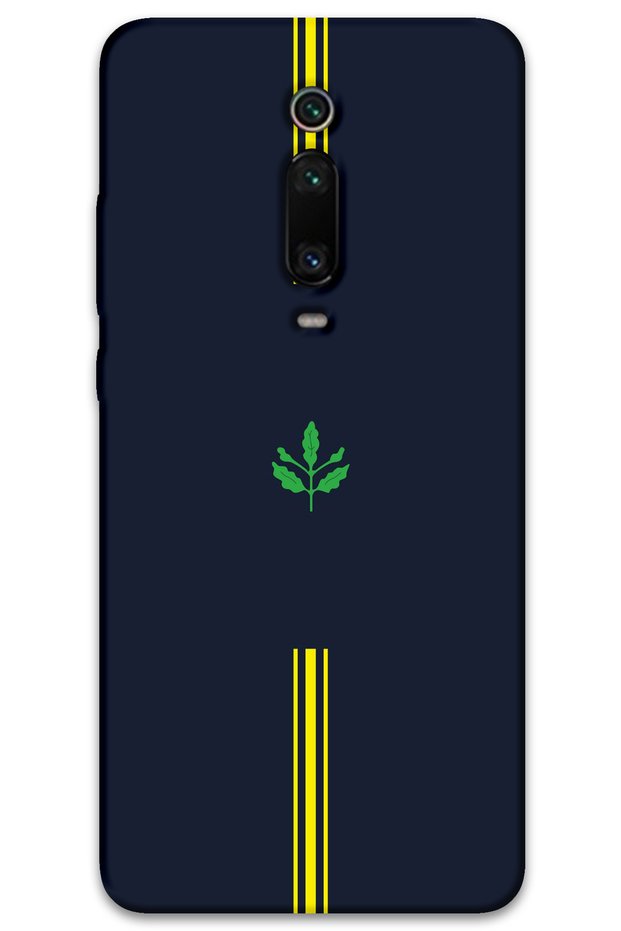 Xiaomi Mi 9t Case Hd Pattern Printed Back Cover - Yellow Navy Blue
