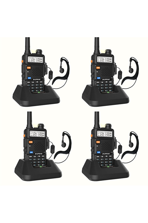 4 قطع من أجهزة الاتصال اللاسلكية UV-5R، أجهزة راديو ثنائية الاتجاه، جهاز إرسال واستقبال محمول ثنائي النطاق، طويل المدى، مزود بإضاءة LED