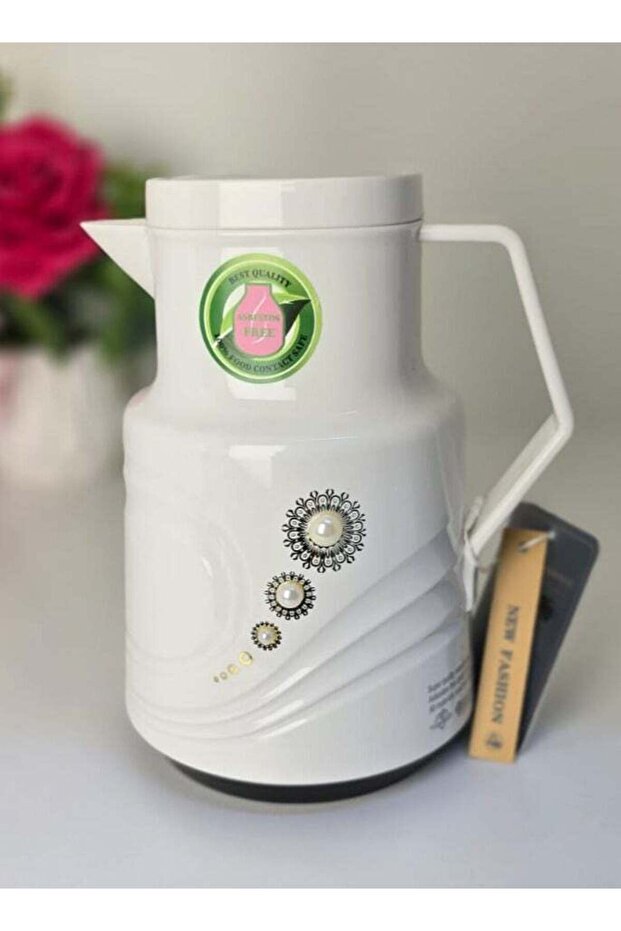 Damanhoor 0.5 Liter Thermos for Tea & Coffee Elegant White Design