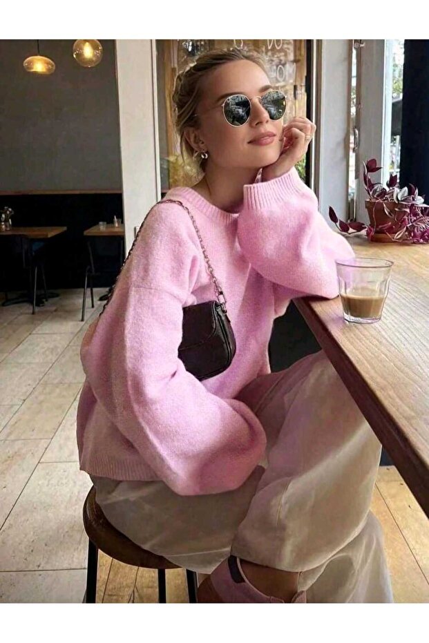 Soft Örme Pamuk Triko Kazak - 1