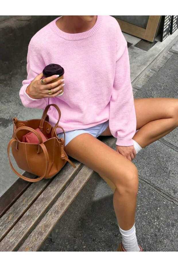 Soft Örme Pamuk Triko Kazak - 2