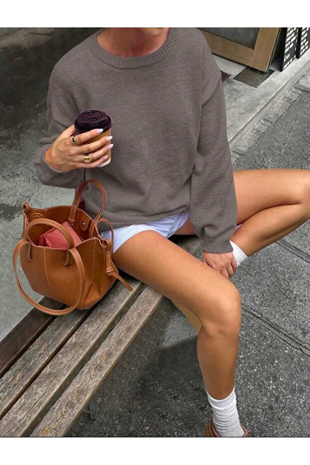 Soft Örme Pamuk Triko Kazak - 4