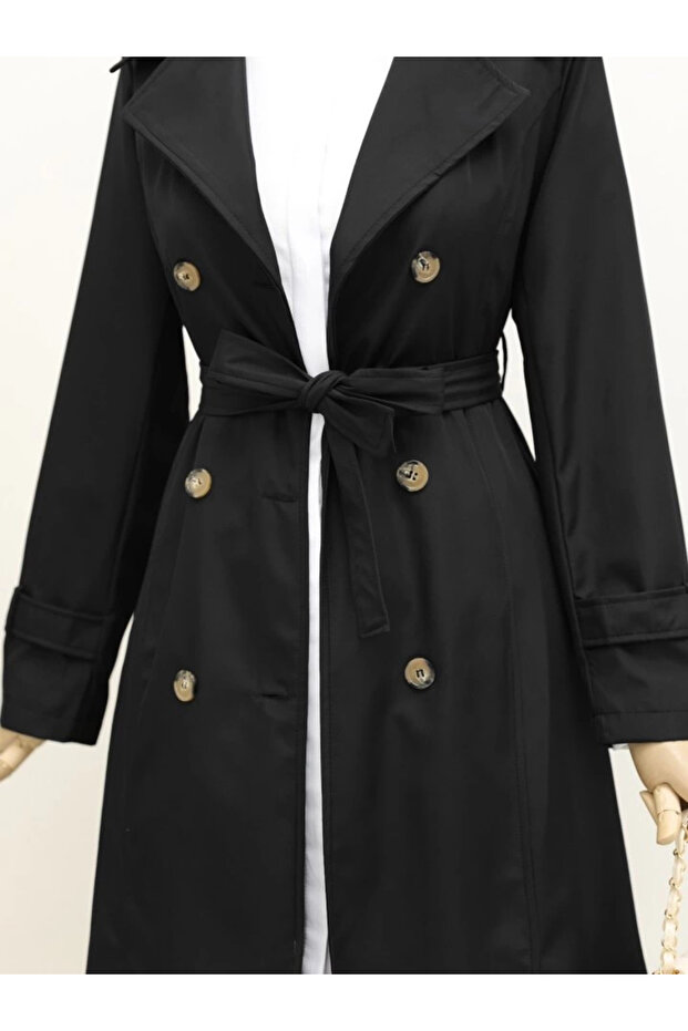 معطف معزز مبطن - أسود - 3