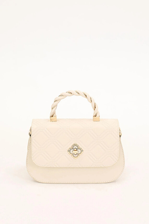 Cream Patent Leather Women's Shoulder Bag 930180