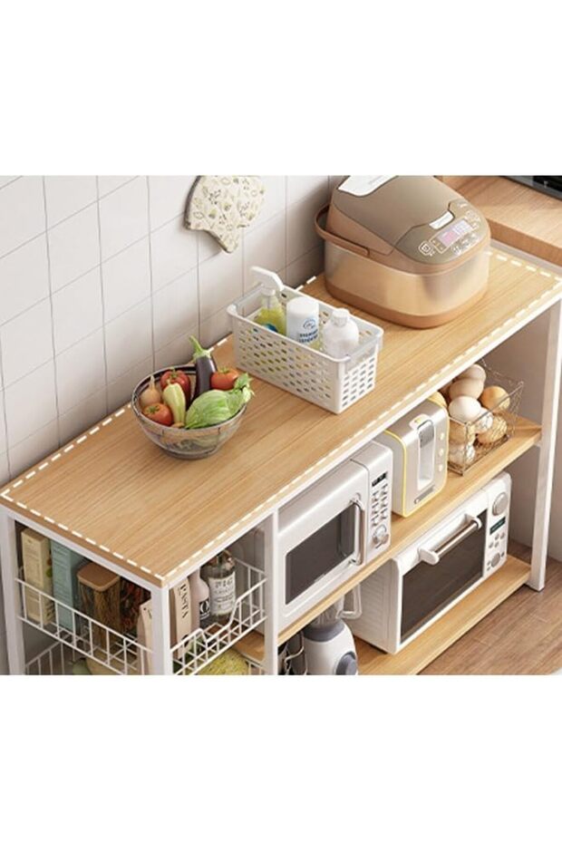 رف تخزين المطبخ المكون من 3 طبقات - 4