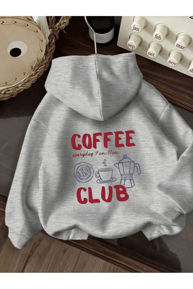Coffee Club Themed Women's Hooded Hoodie