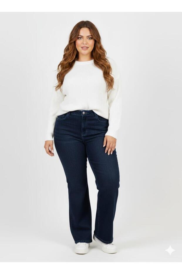 715-Plus Size Flared Stretch Denim Pants