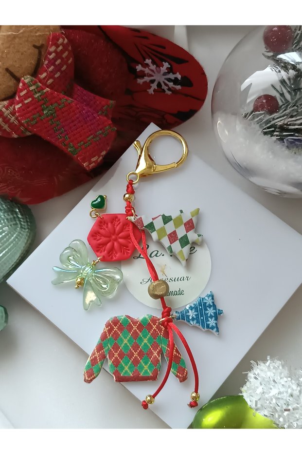 New Year Gift Bag Charm Christmas Tree Santa Claus Christmas Gift Ornament Bag Charms Handmade