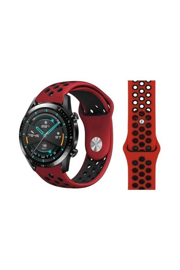 Stylish Silicone Replacement Band For Huawei Watch GT/GT2 Red Black