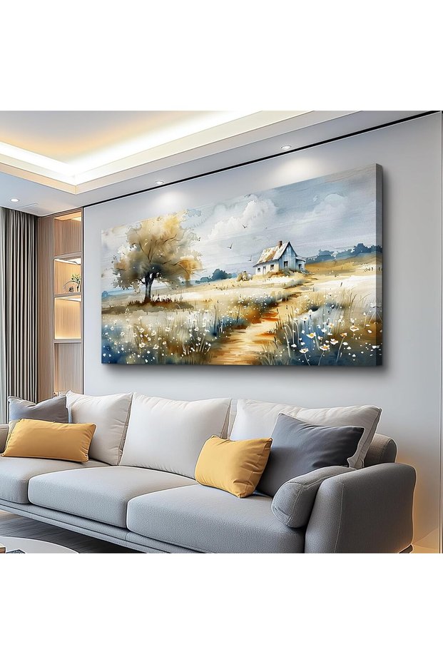 Watercolour Scenery Framed Poster (50x100 cm ) – Artistic Landscape for Room