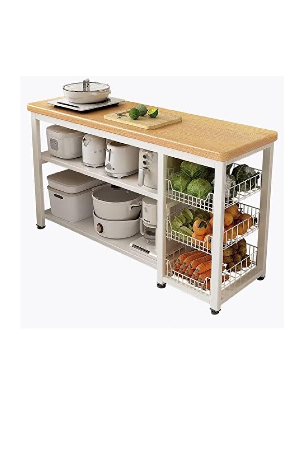 طاولة جانبية متعددة الاستخدامات للمطبخ 120*35*80 - 1