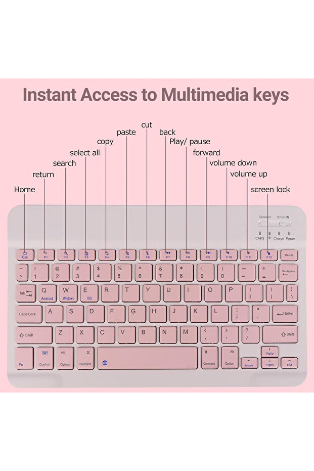 MaffStuff® pink wireless keyboard and mouse set – compact, quiet, Bluetooth - 6