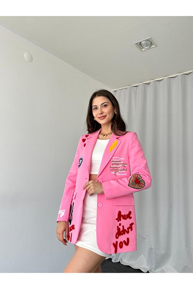 KADIN NAKIŞLI TASARIM CEKET - 6