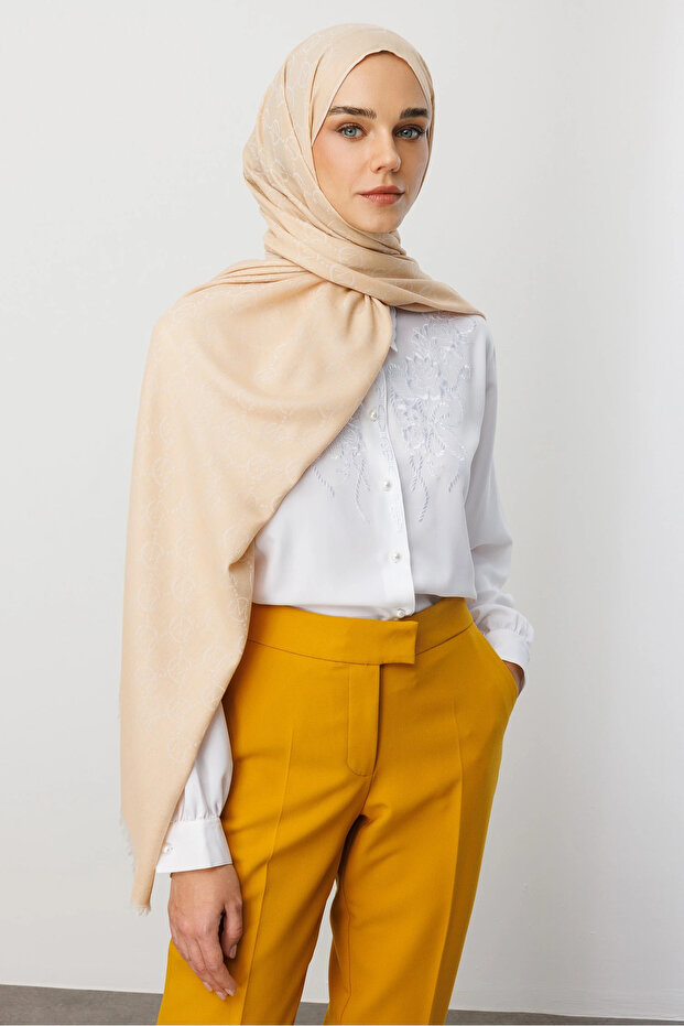 Vanilya Yün İpek Şal - 7