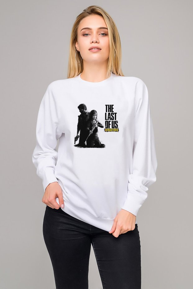 The Last of Us Remastered Wallpaper Printed White Women's Knitted Sweatshirt Long Sleeve
