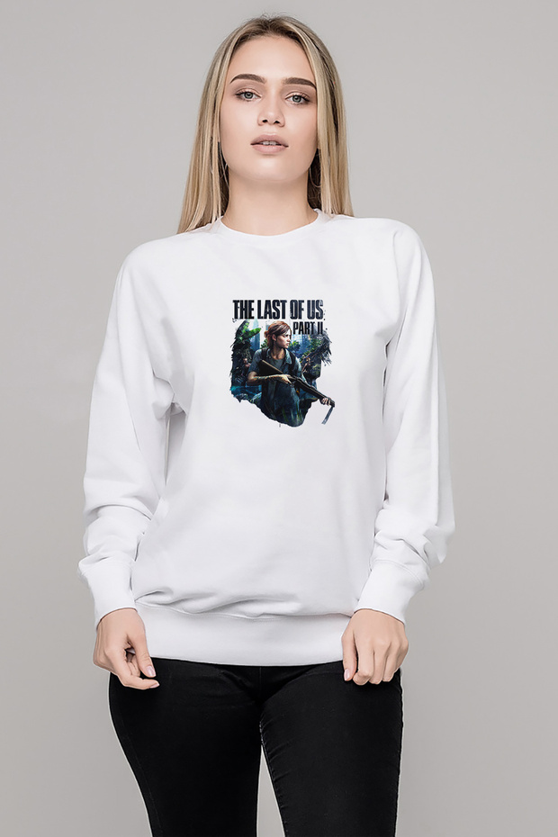 The Last of Us Part 2 Printed White Women's Knitted Sweatshirt Long Sleeve