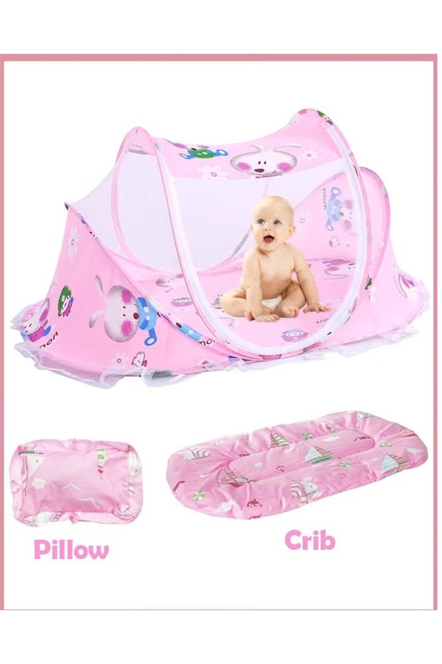 Foldable Baby Mosquito Net with Pillow Cushion (0-3 Years) Breathable Portable