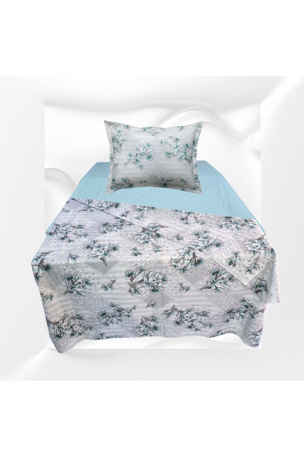 T.Kişilik%100 Cotton(160X225 Duvet Cover)Fitted Sheet 100X200X30(Zippered Pillowcase 50X70