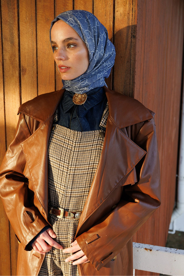 Mavi Yün İpek Şal - 1