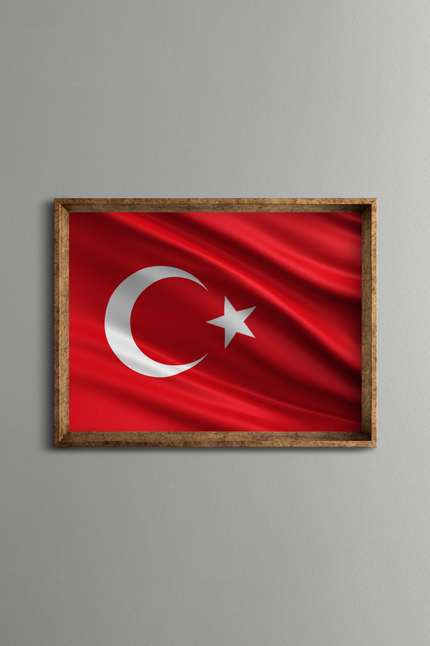 العلم التركي - إطار منقوش بتصميم عتيق