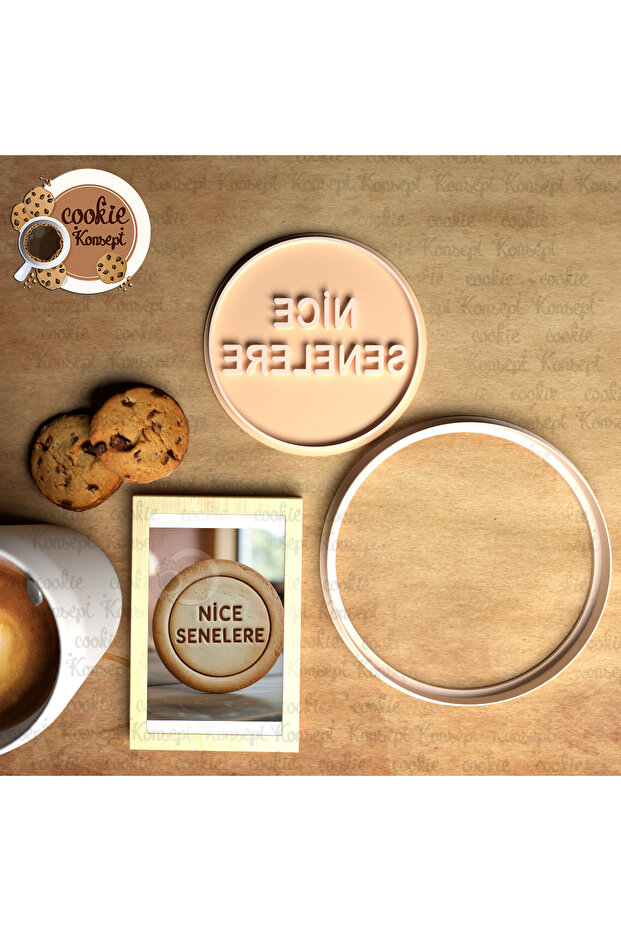 New Year's Message Nice Senelere - Daire | Christmas Cookie, Dough and Clay Compatible Mold Set