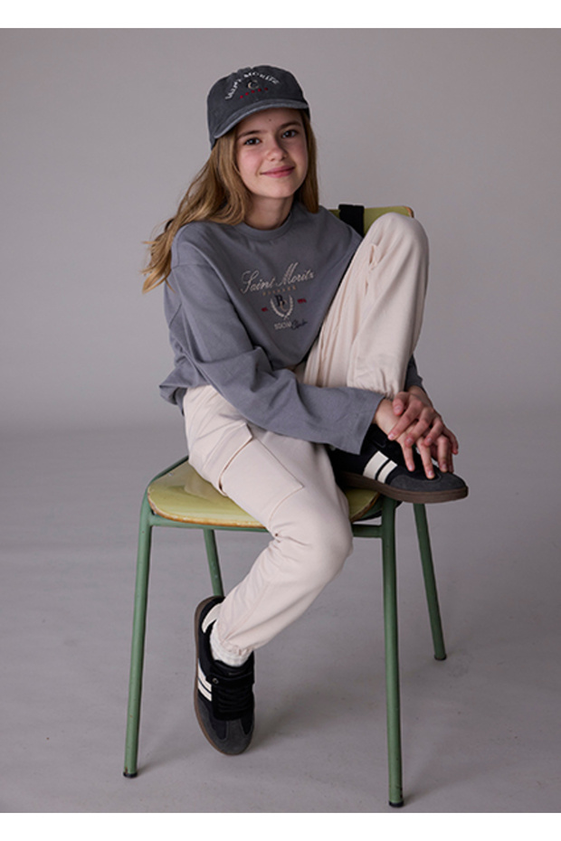 Beige Girl's Cargo Jogger Pants 7578