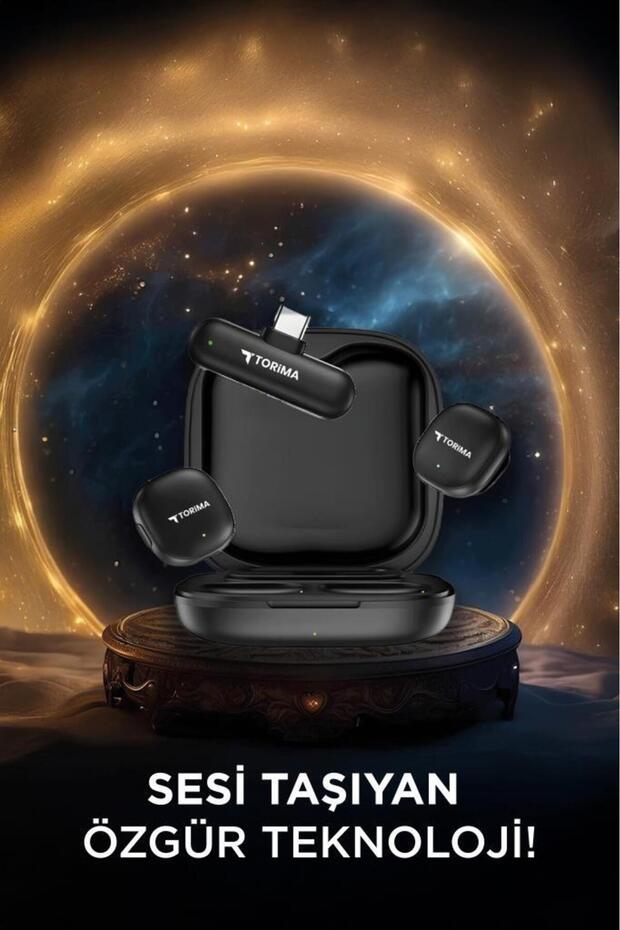 WM-02 Siyah AI Destekli ANC Gürültü Önleyici Şarj Kutulu Kablosuz Yaka Mikrofonu - 3