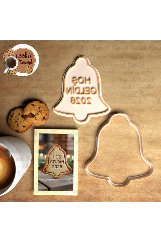 New Year's Message Welcome 2026 - Bell | Christmas Cookie, Dough and Clay Compatible Mold Set