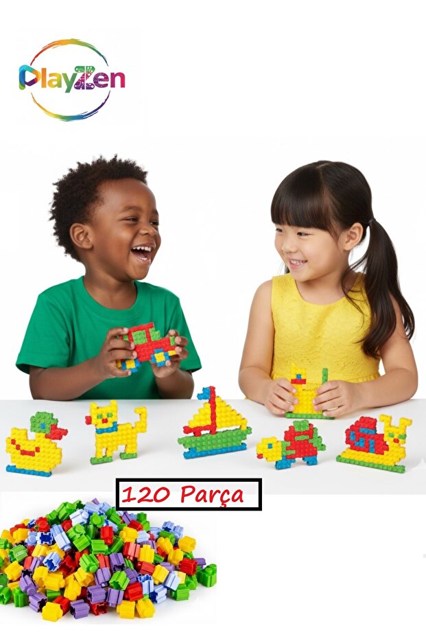 Master Tiktak Blocks – 120 Piece Multi-Colored Building Set (3 Years+ Educational & Snap-On)