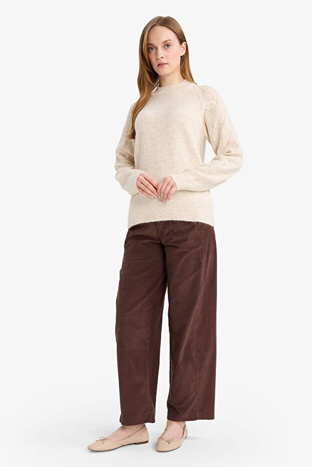 Regular Fit Bisiklet Yaka Triko Kazak F4082AX25WN - 2