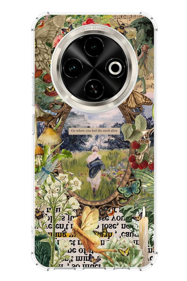 Tecno Spark 30C Compatible Green Nature Printed Silicone Case