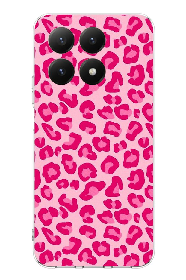 Printed Silicone Case with Pink Leopard Design Compatible with Xiaomi 15t