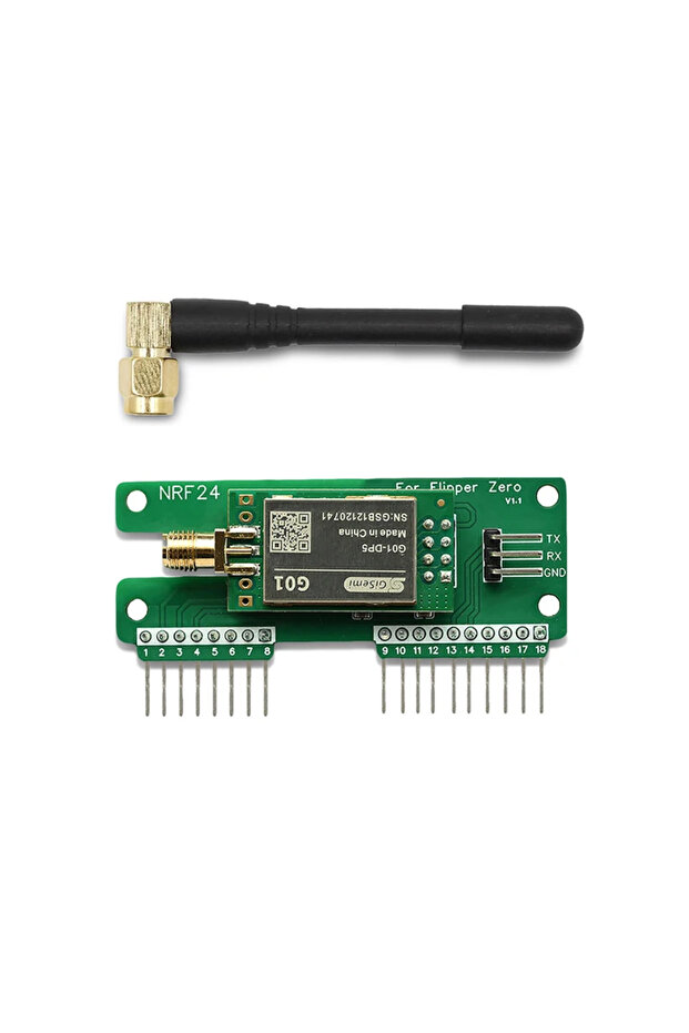 External NRF24L01 Module 2.4 GHz + Silicon Case for Flipper Zero - Wireless Extension, Display Film - 5