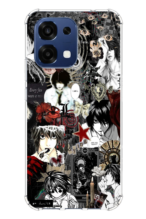 حافظة سيليكون متوافقة مع هاتف اوبو A6 برو بتصميم كولاج ديث نوت مطبوع - 1