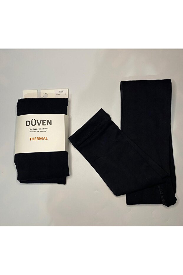 Women's Black Thin Fleece Lined Winter Workwear Thermal Leggings - Warm Thermal