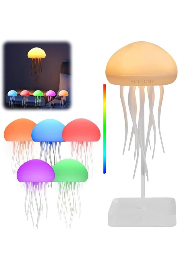 Jellyfish Lamp LED RGB Gradient Voice Control Mood Lamp with Dancing Tentacles