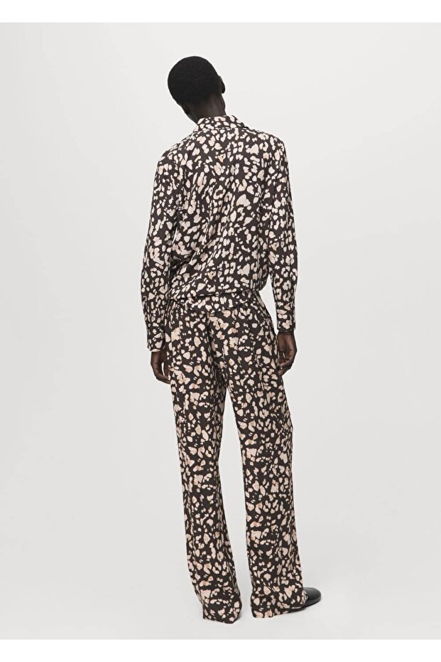 Beli elastik desenli pantolon - 4