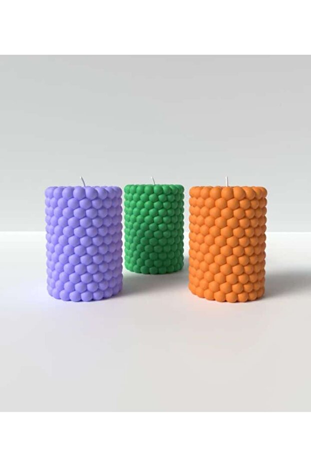 Silindir Bubble Silikon Mum Kalıbı - 1