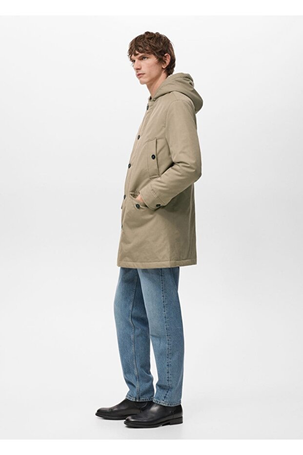 Su itici kapüşonlu kapitone parka - 7