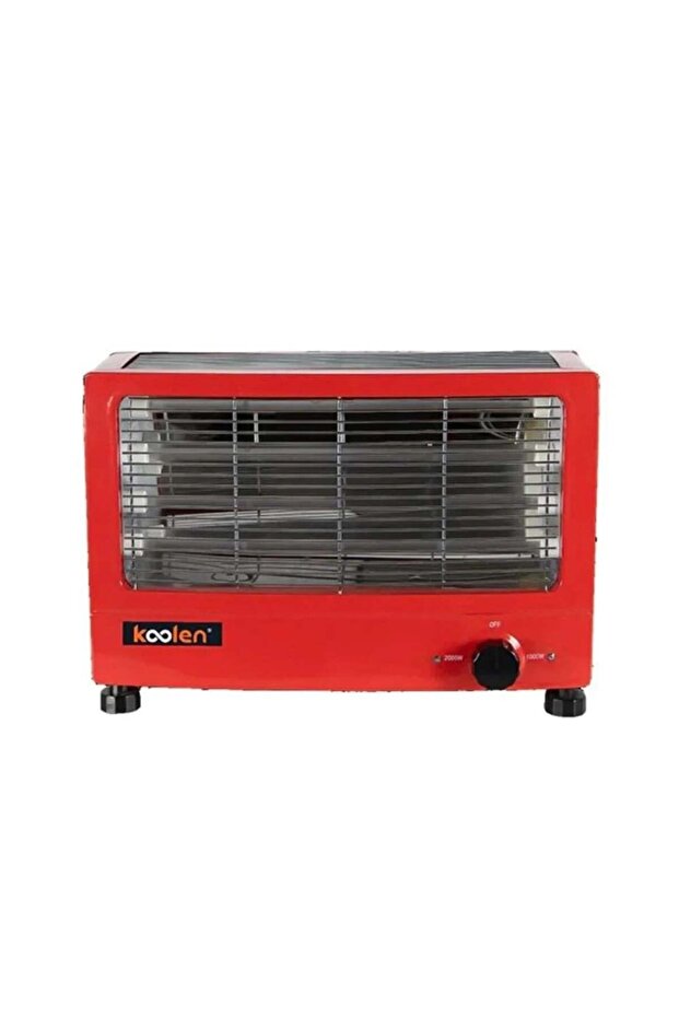 مدفأة مستطيلة 4 كوارتز 2000 واط، لون أحمر - 2