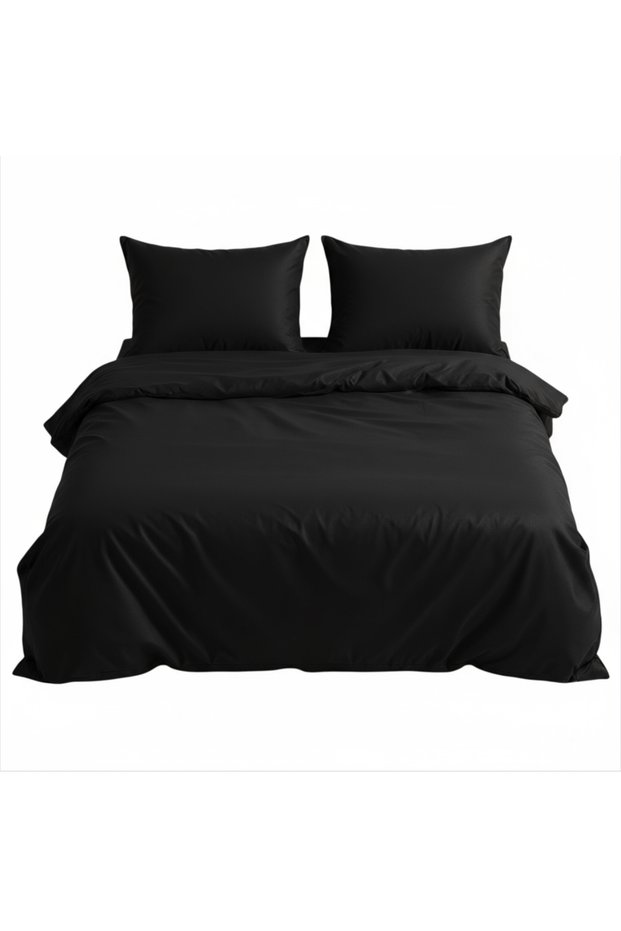 100% Cotton |   Black |   Double Duvet Cover Set Akfil Fabric