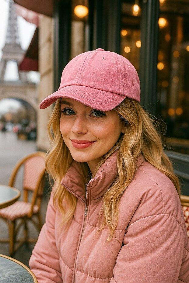 Pink Vintage Cotton Women's Cap Hat